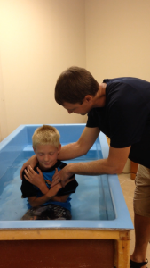 Me baptizing my son Austin