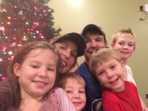 Our first night in the new home. Selfie in front of the tree!
